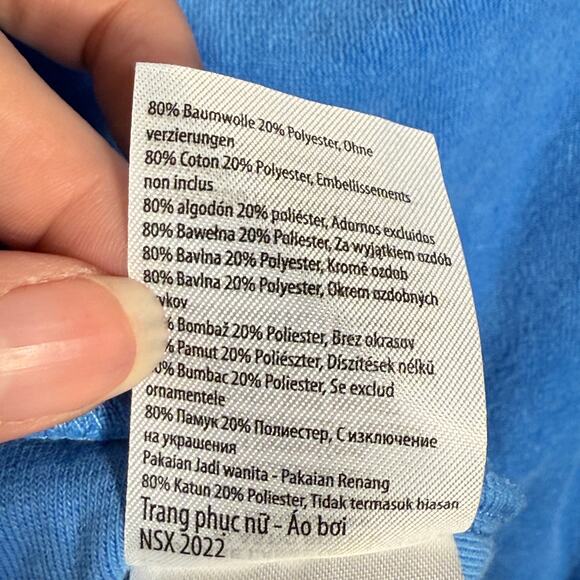 COTTON on Women's Active Sweat to Swim crop Top Blue, 18W - Picture 4 of 5